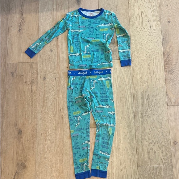 Cat & Jack Kids Pajama Set - Teal and Blue - Picture 1 of 4